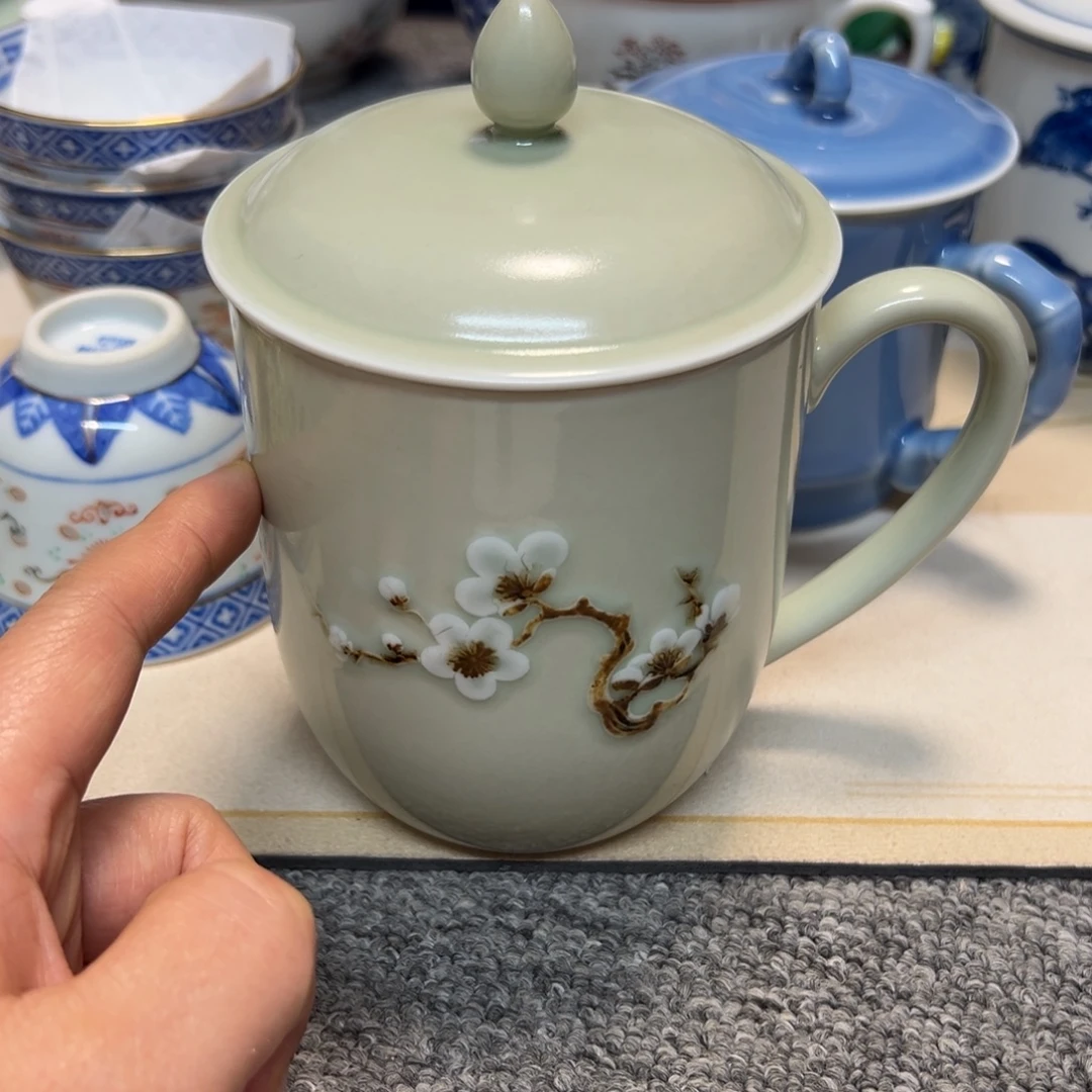 我***良办公杯景德镇陶瓷颜色釉办公杯