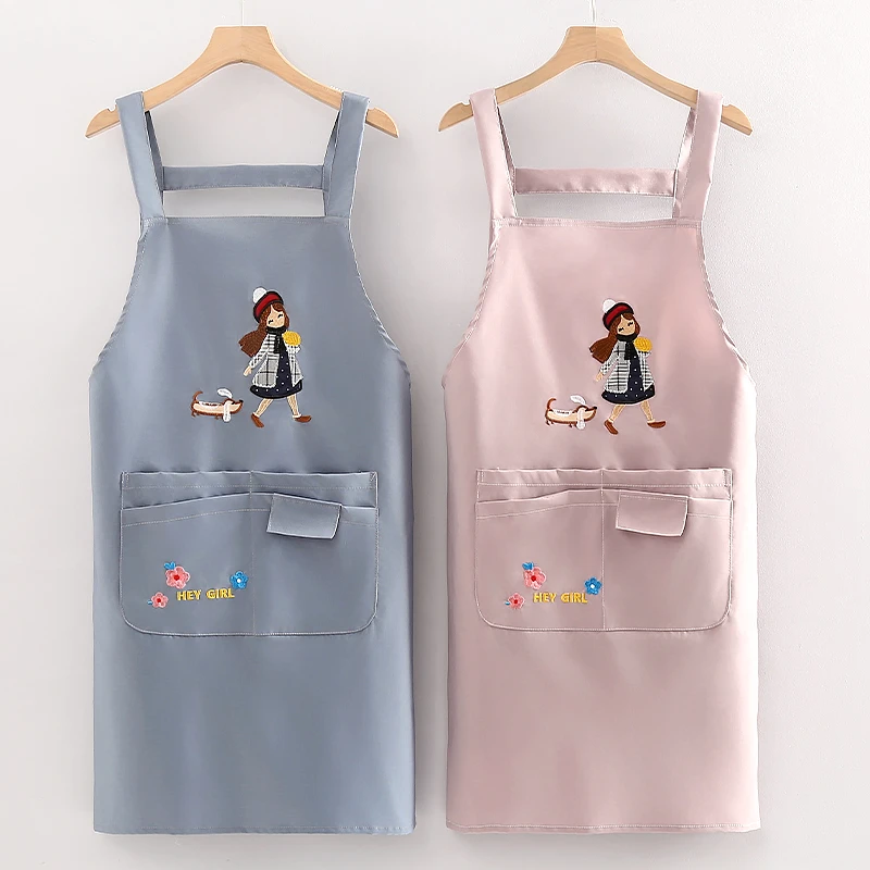 高颜值上班餐饮小个子短款背带围裙厨房专用可定制logo防污工作服