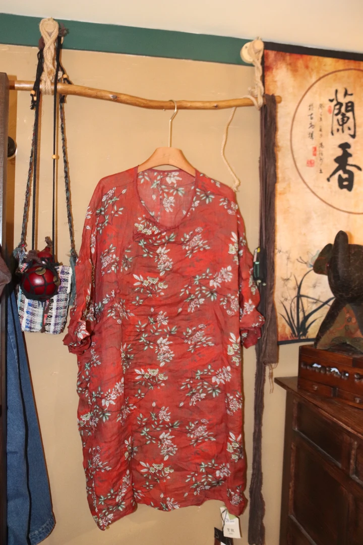 【依豆麻衣严选】紫牧-高高品苎麻色织长衫网红