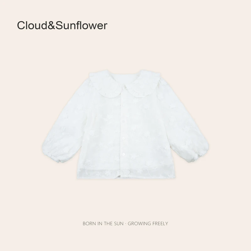 女童春季碎花翻领五粒扣休闲娃娃衫1113603