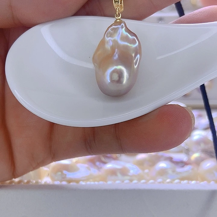 颈饰银S925镶嵌淡水珍珠40