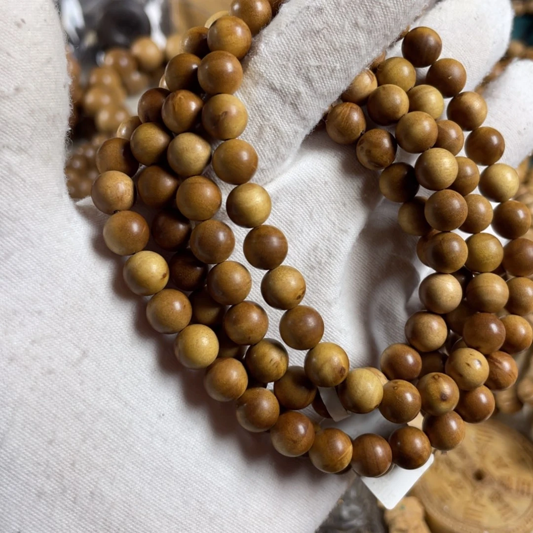 善***出檀香木手串/手链/老山檀香108✖️0.8横纹风化沉水瑕疵