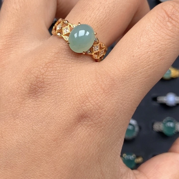 翡翠未镶嵌戒指戒指