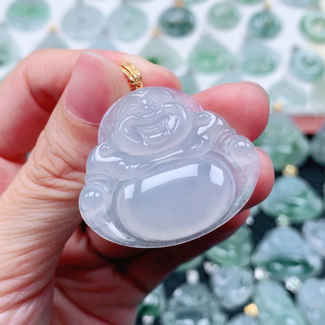 翡翠18K金镶嵌吊坠(不含链)王*兔