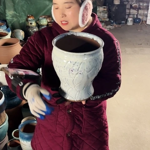 口20高25瑕疵口裂盆子