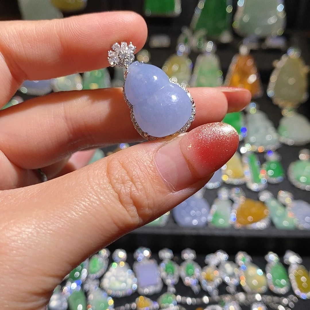 颈饰银S925镶嵌翡翠天然翡翠