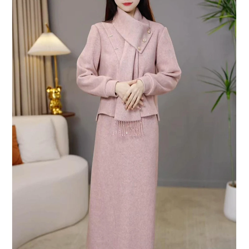 【套装定制】C680上衣配半身裙两件套优雅时尚减龄收腰显瘦冬季新款