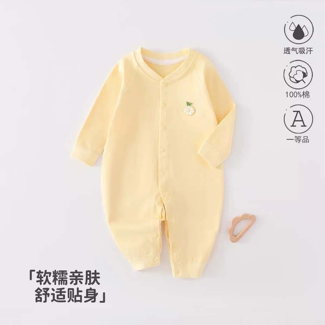 宝宝四季连体爬服哈衣家居服棉毛连体