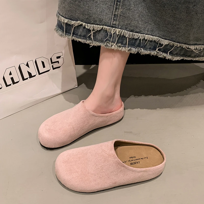 内增高厚底勃肯鞋包头半拖鞋女夏外穿春秋季森系复古懒人凉拖鞋子