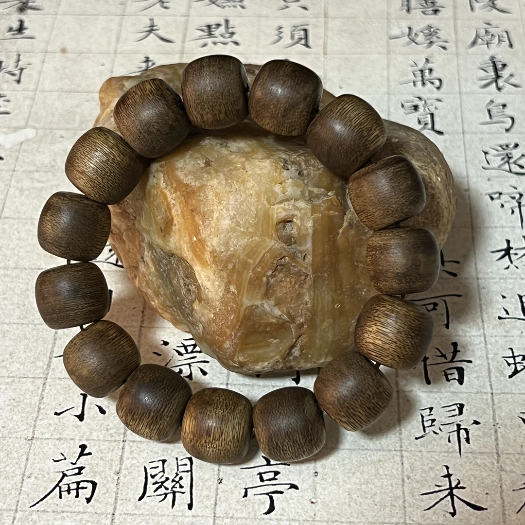 Z-263【菩萨棋软丝虎斑】沉香桶珠14mm、25.27g