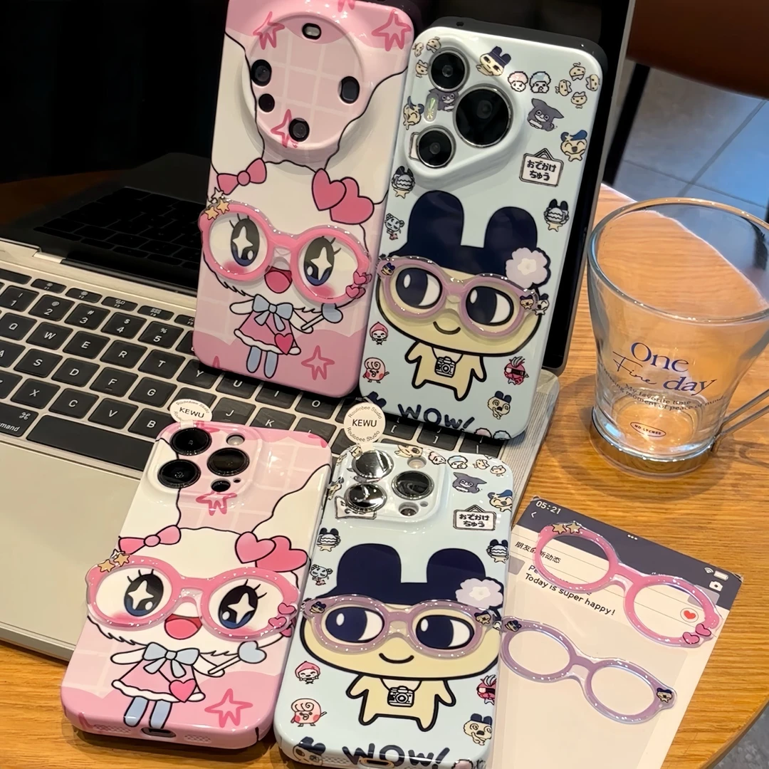 超萌甜心吉眼镜框适用苹果16手机壳华为OPPOvivo小米菲林全包gk