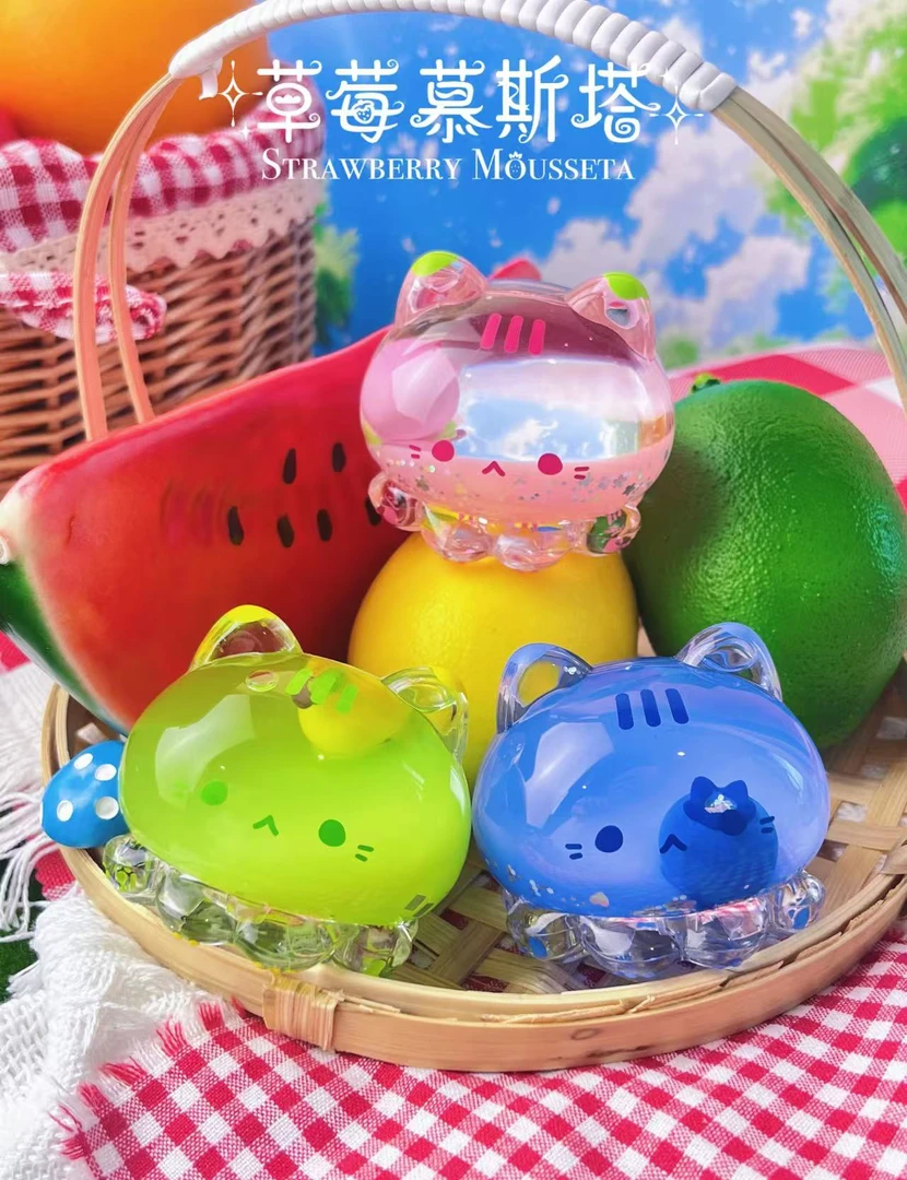 【拆盒】草莓慕斯塔缤果章鱼喵喵冻可爱摆件盲盒