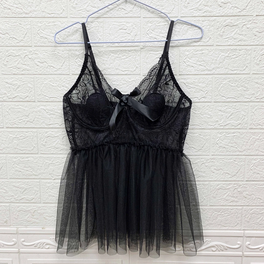 A88大码200斤性感蕾丝钢圈吊带睡裙女