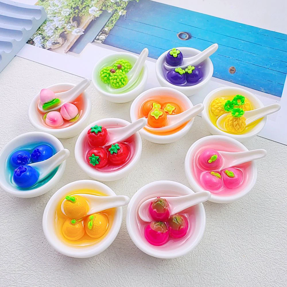 【九宫格】立体水果碗树脂配件手工diy车载摆件