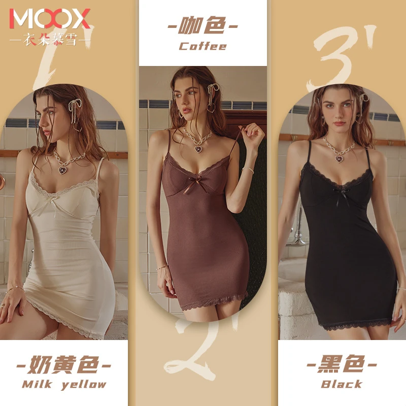 性感网红睡衣薄款女纯欲轻奢吊带胸垫蕾丝睡裙夏季纯欲风家居服