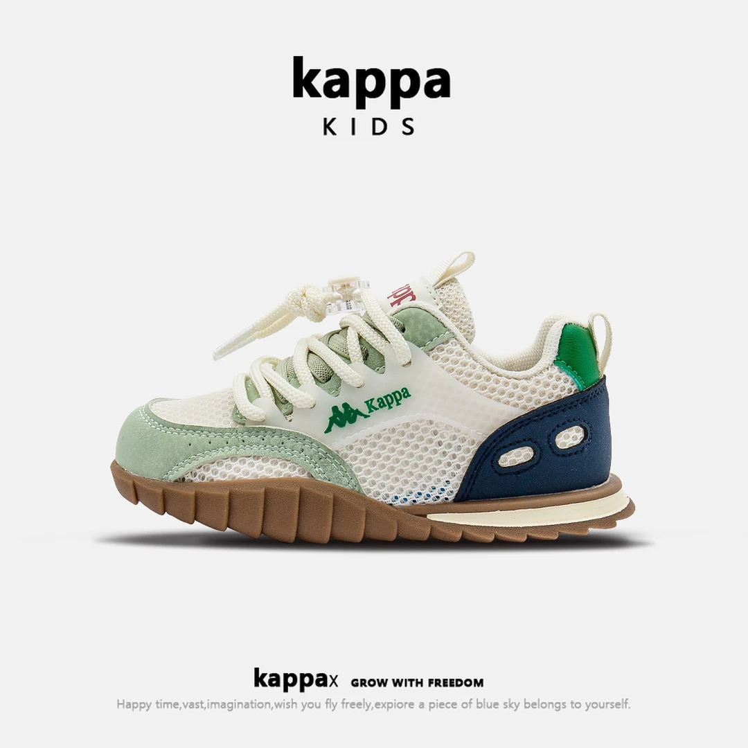 kappa kid卡帕儿童2025春夏新款网面男女透气百搭户外休闲运动鞋
