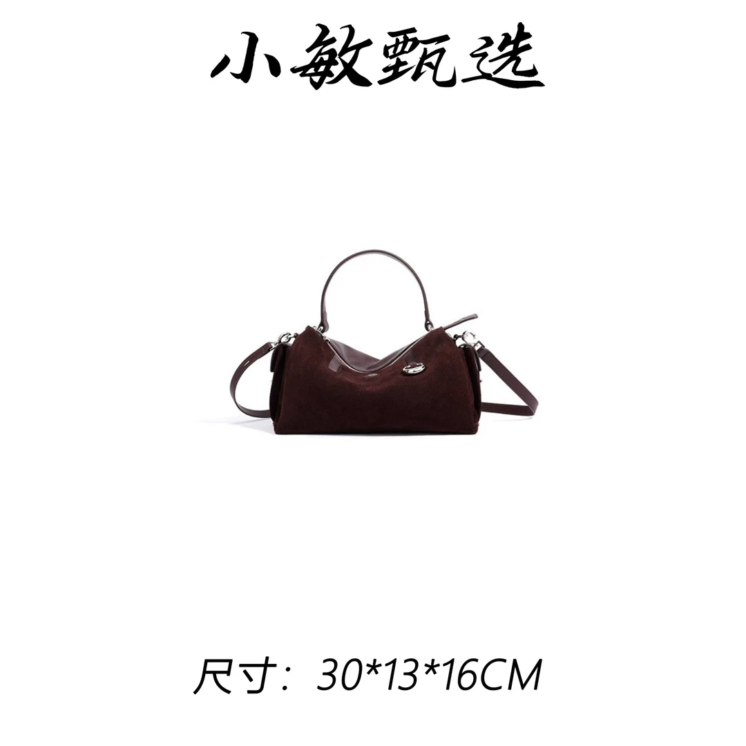 【小敏精选】渠道货ZG-F9873-马鞍红轻奢纯色手拎包时尚女包