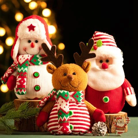 【新疆包邮】【圣诞热销爆款】圣诞针织大头公仔袋礼物袋平安果