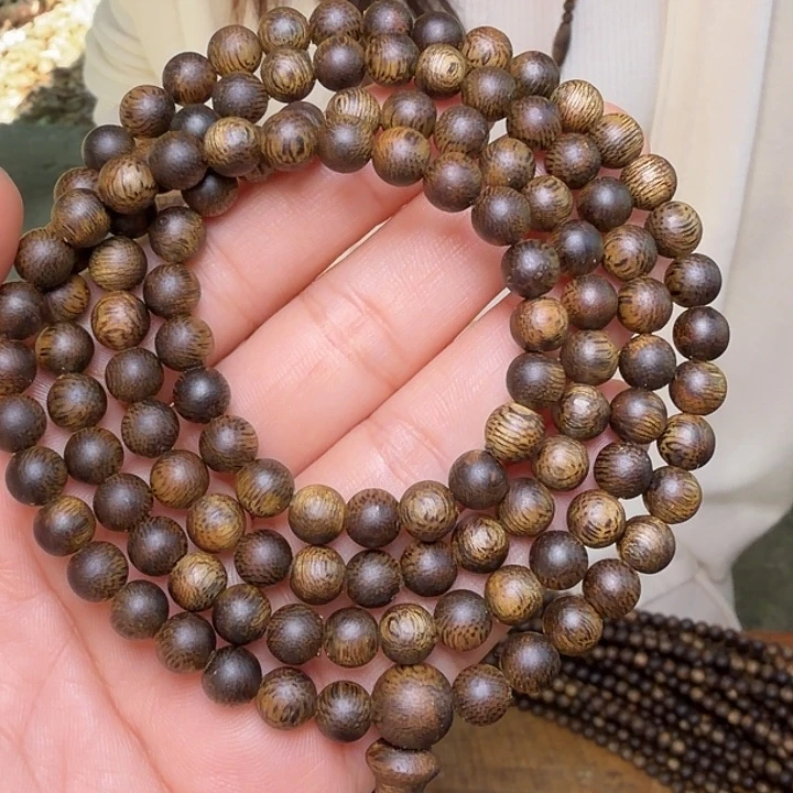 手串沉香海南莺歌绿奇南蓝宝石圆珠多圈一条0.6mm