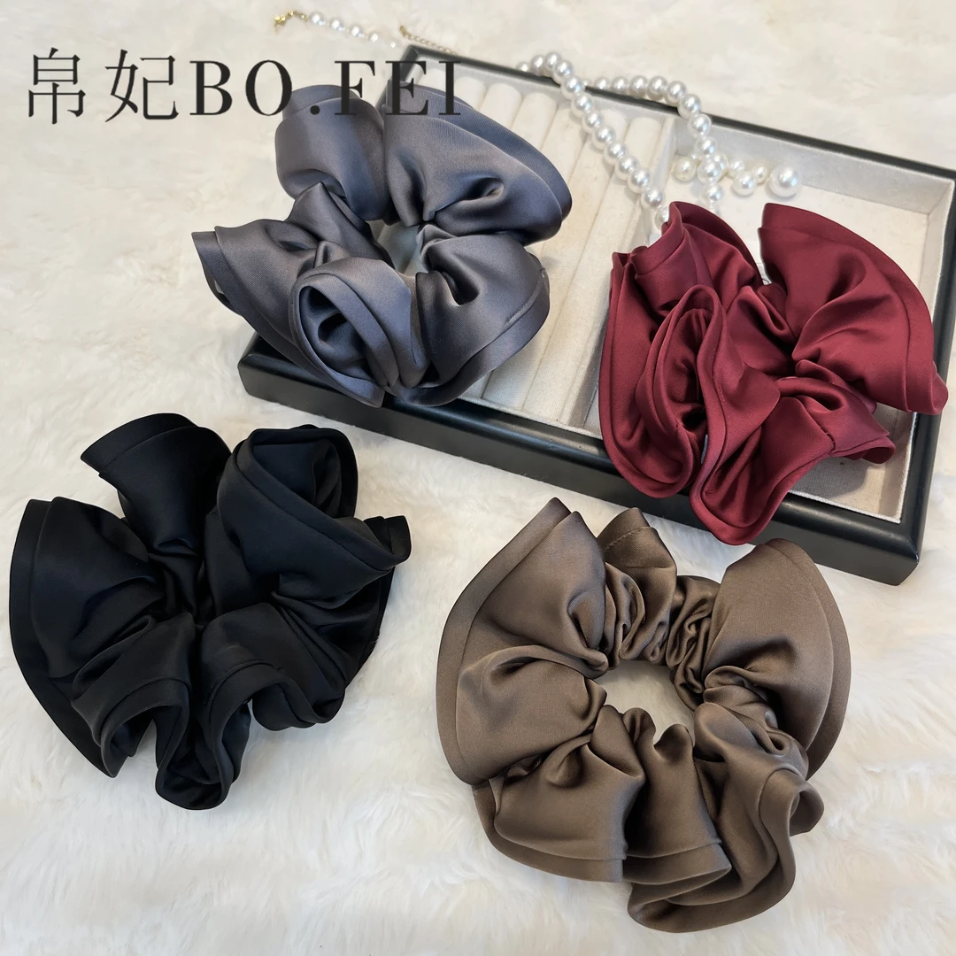 帛妃时尚木耳边发圈日韩系新款高端发绳头花明星同款高弹力发圈
