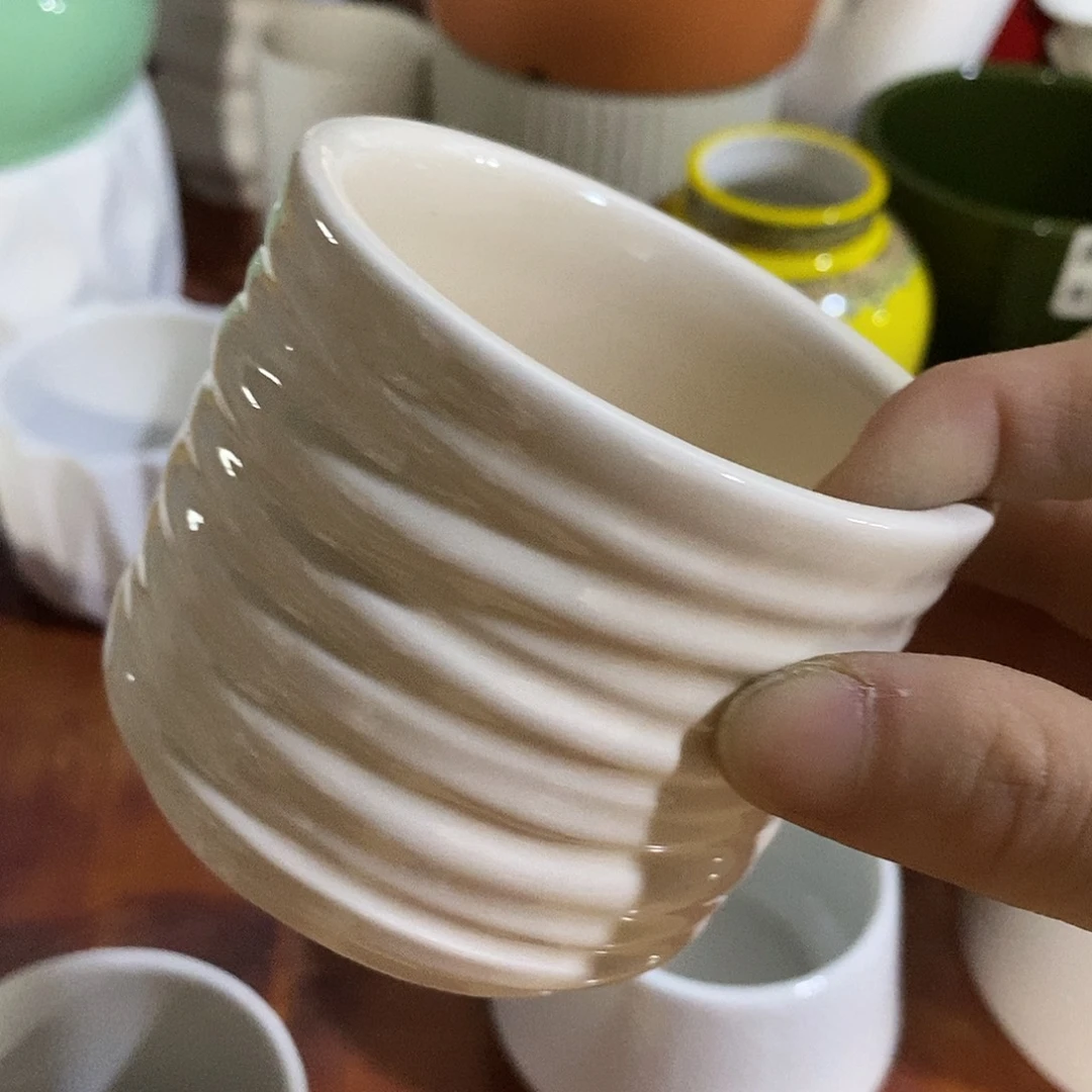 陶杯子陶盆有孔 瑕疵介意勿拍