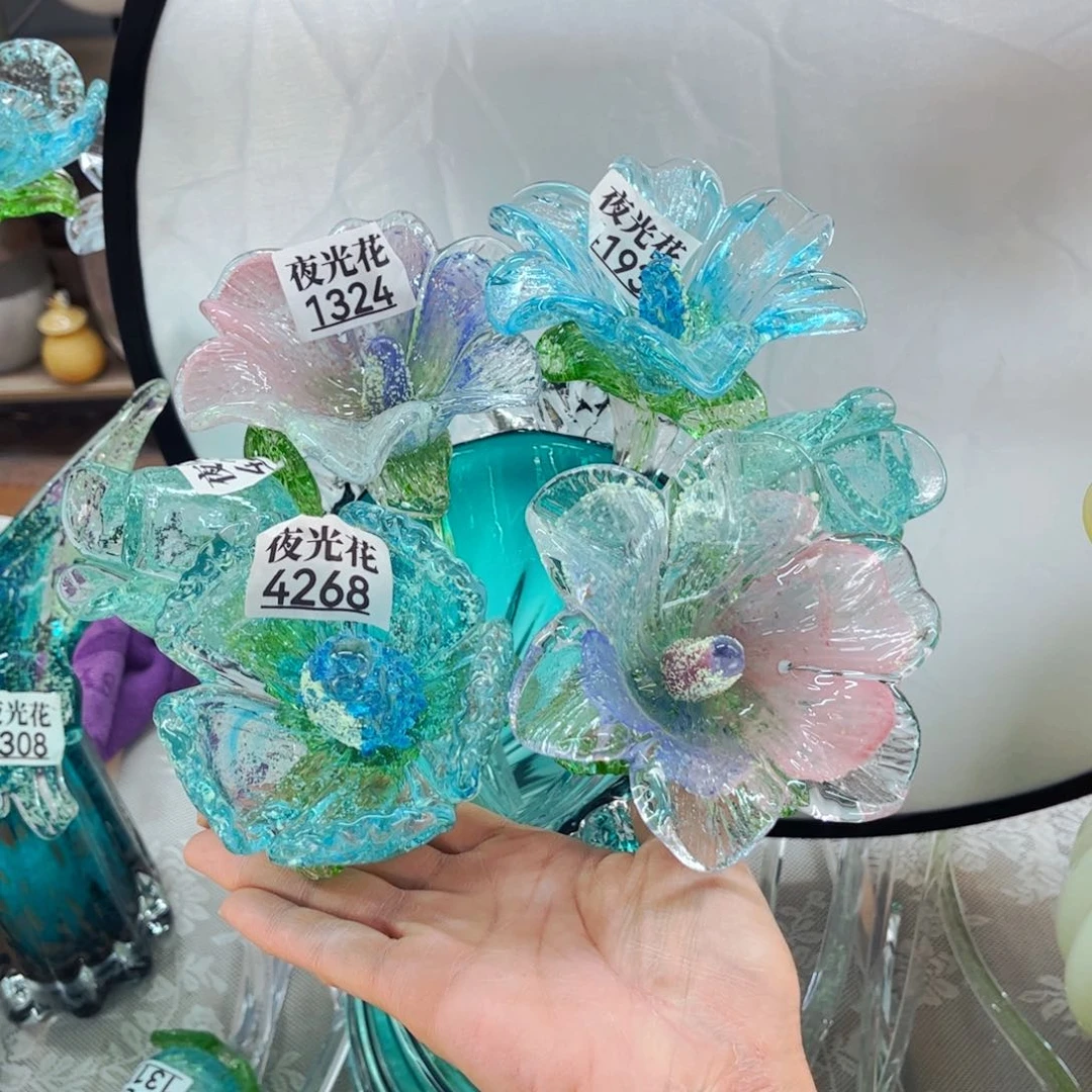 6支夜光花 福利 家悦琉璃花瓶摆件