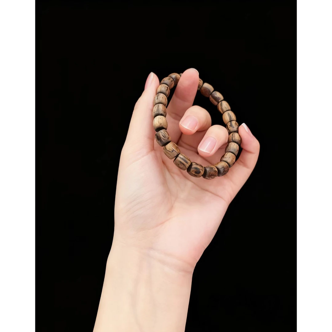 增香沉香木增香沉香木质女三金单圈特速底（纹理随机）