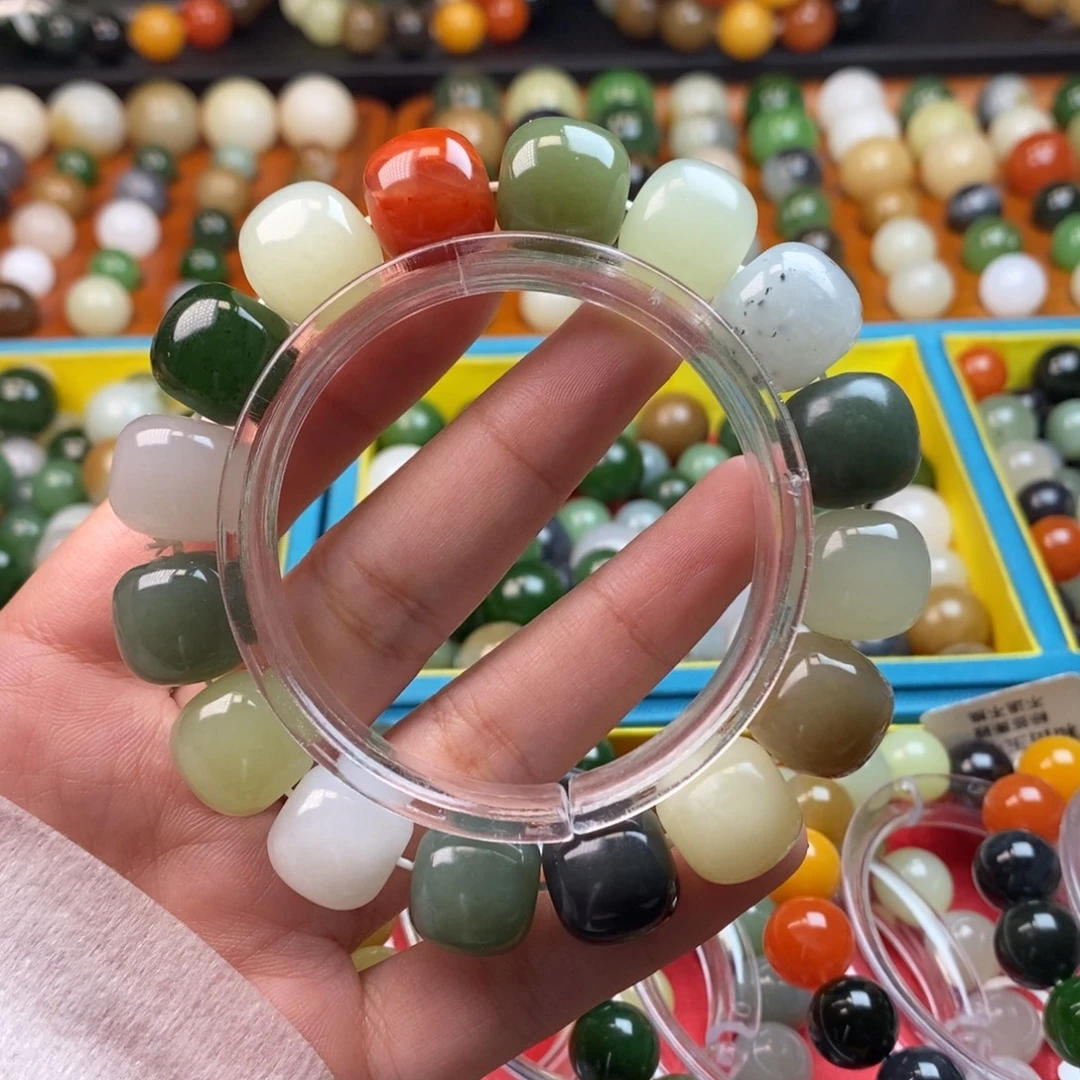 和田玉未镶嵌珠宝奇石福利多宝手串z13*14