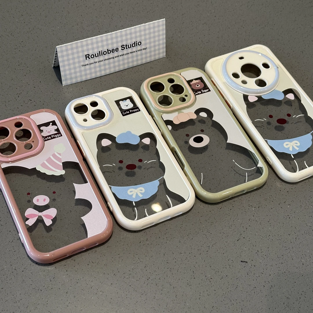 欧克里里抹茶绿南瓜熊适用苹果16奶油手机壳华为苹果vivo小米oppo