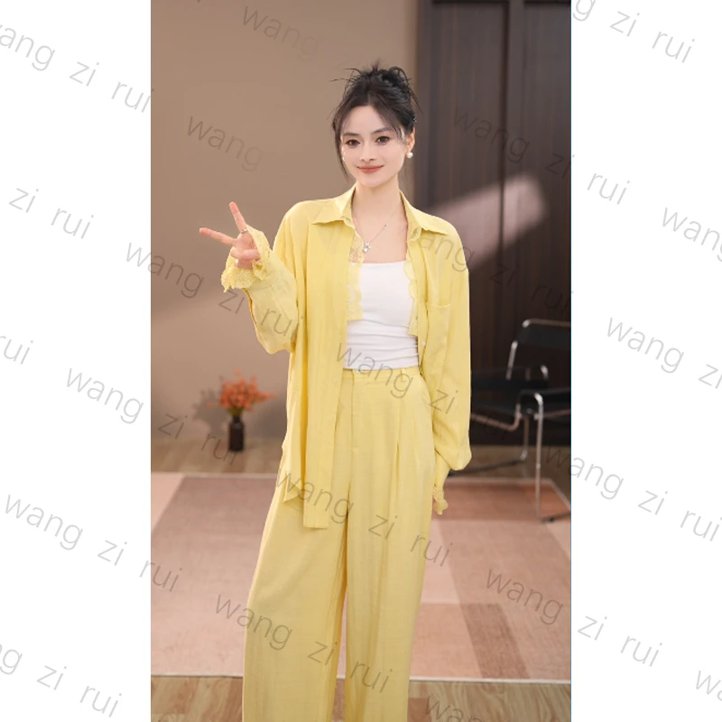 【王子瑞】高级百搭春夏复古名媛裤子套装显瘦减龄