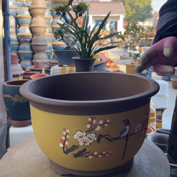 紫砂宜兴紫砂花盆花盆T005大