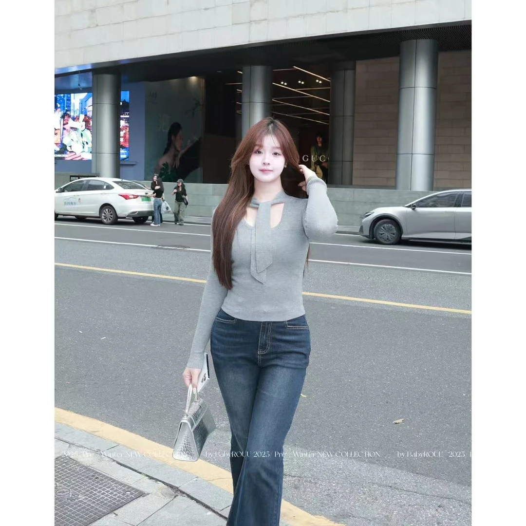 【美腿养成记】温与柔气质简约通勤高腰显瘦复古高街丰胯牛仔裤