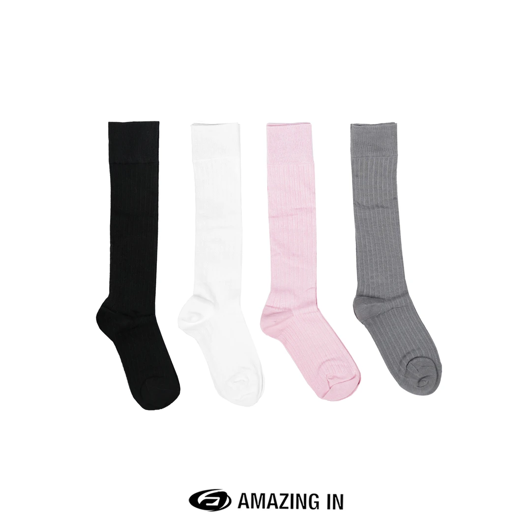 AMAZING IN | 棉质 | 透气网眼纯色小腿袜女A250227-WB-0162