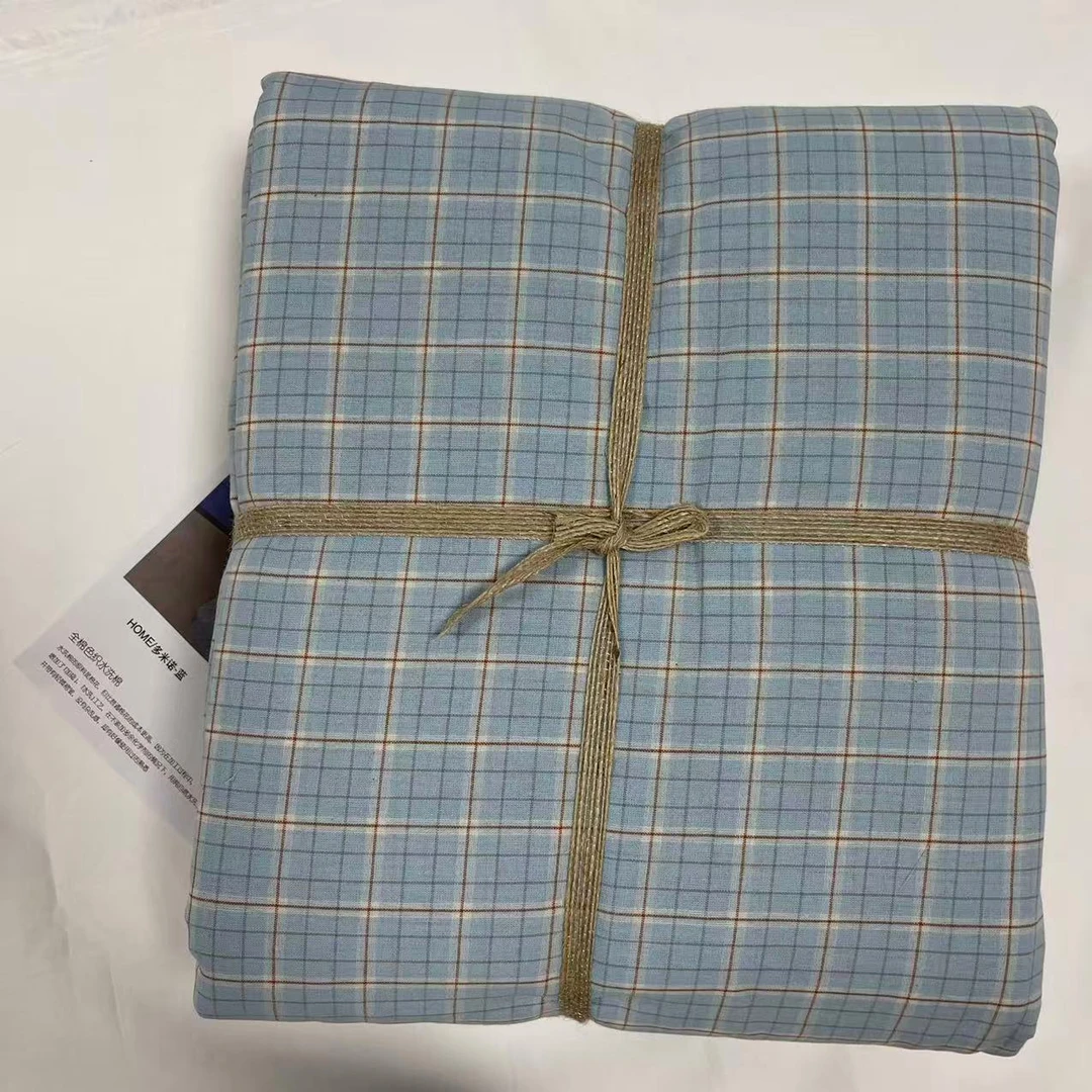 【绒兰】AA版全棉色织水洗棉四件套 17号 多米诺-蓝