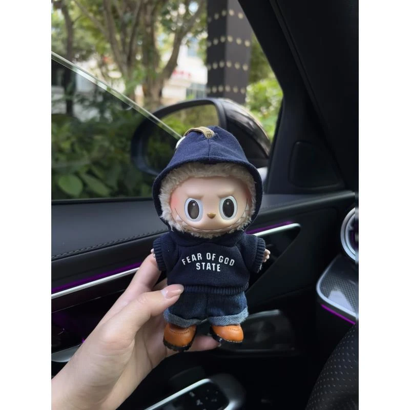 仅娃衣17cm拉布布娃衣搪胶挂件玩偶衣服卫衣裤子两件套马卡龙