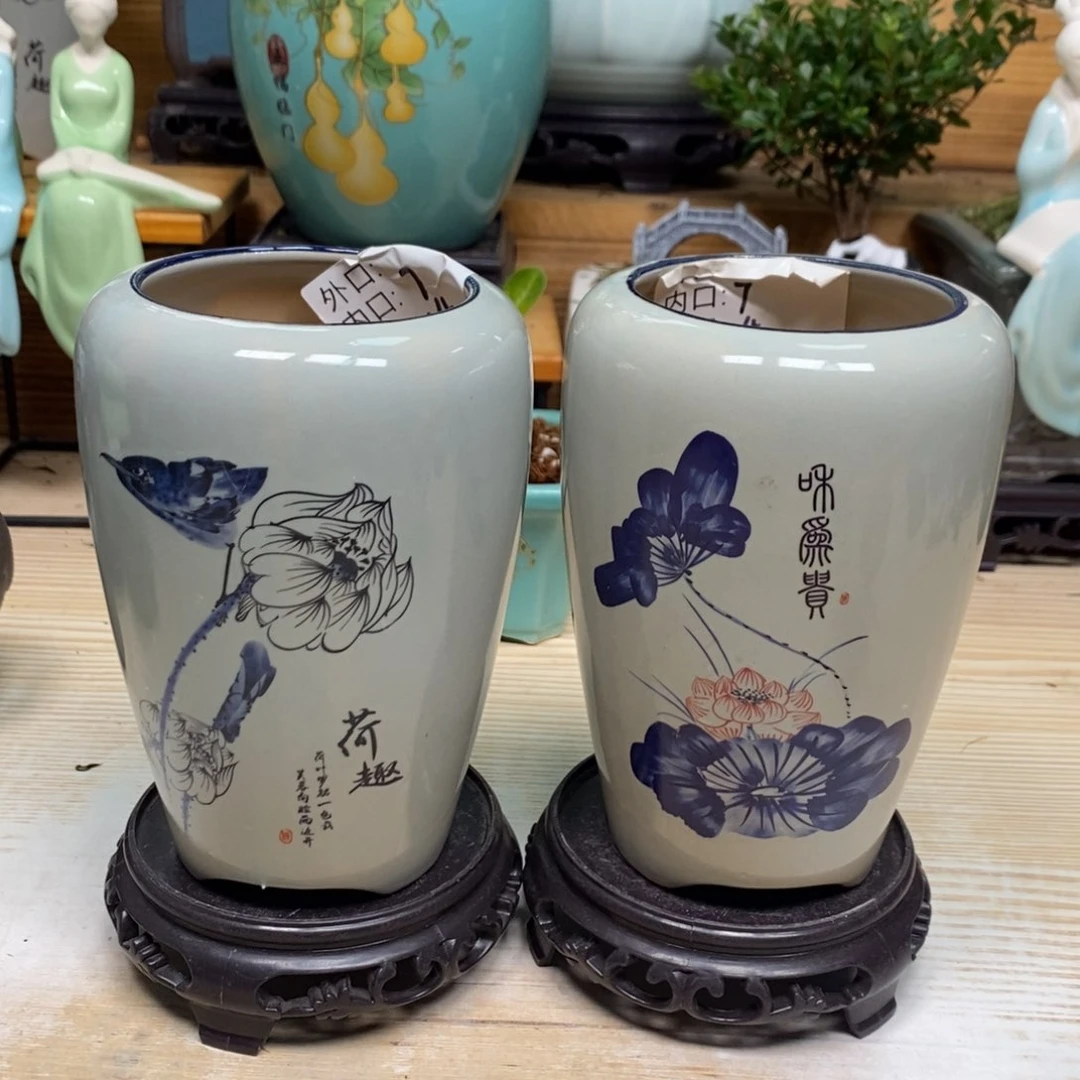 紫砂陶瓷艺术花盆陶瓷