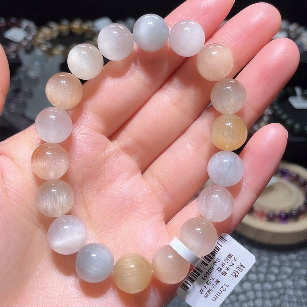 水晶手链未镶嵌兔毛手链，晶体通透
