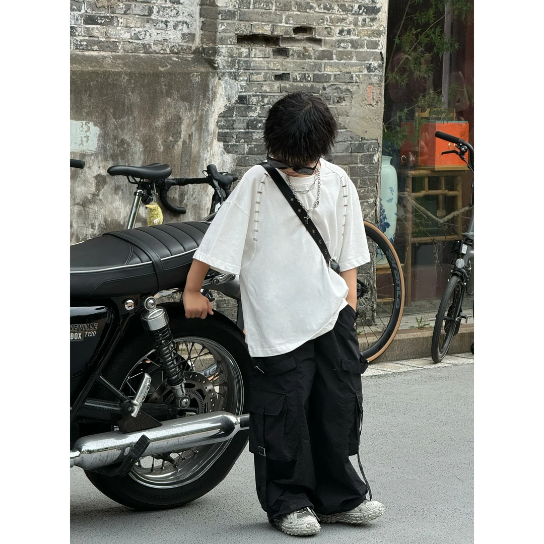 THE LUHAN 【超模T台】夏季美式帅气炸街潮流中大童短袖小众24064