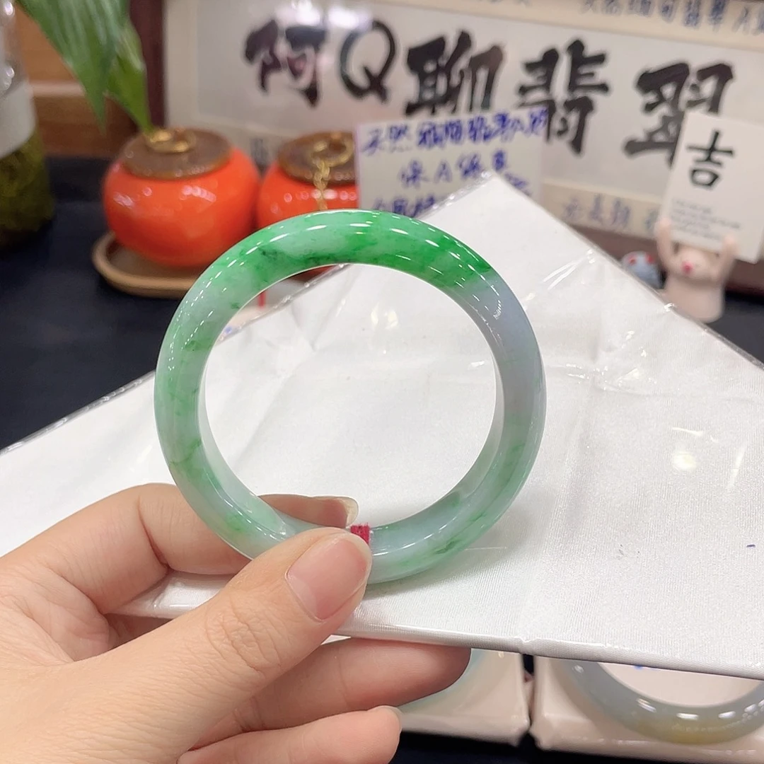 翡翠未镶嵌手镯天然缅甸A货翡翠手镯31