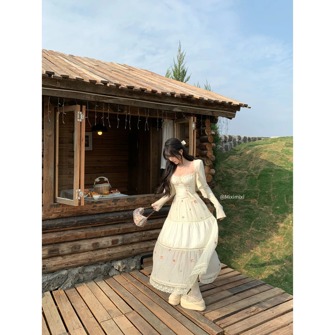 瑞茜·威瑟斯盛夏日记 夏季温柔风甜美显瘦碎花长裙连衣裙R3372W