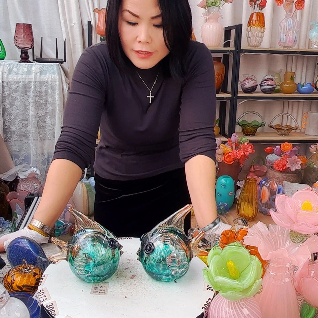 一对鱼家悦花瓶花器摆件
