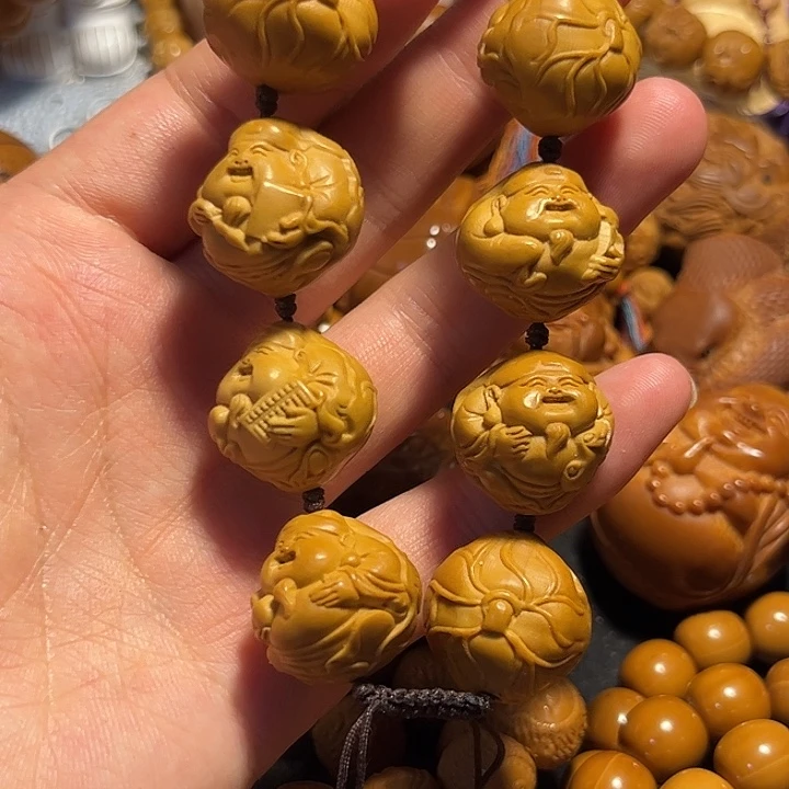 橄榄核手串/手链荷叶财神