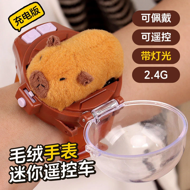 鑫之晨迷你毛绒手表遥控车充电小汽车儿童玩具男孩女孩生日礼物