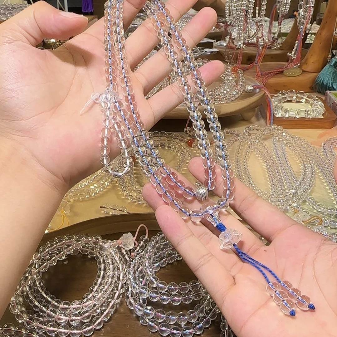 莫***测水晶手链未镶嵌白水晶108