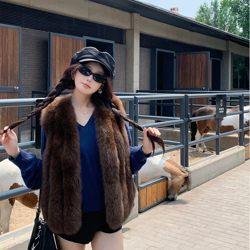 瑞秋【矜贵马甲】2025新芬兰进口SAGA狐狸毛背心皮草外套显瘦时尚