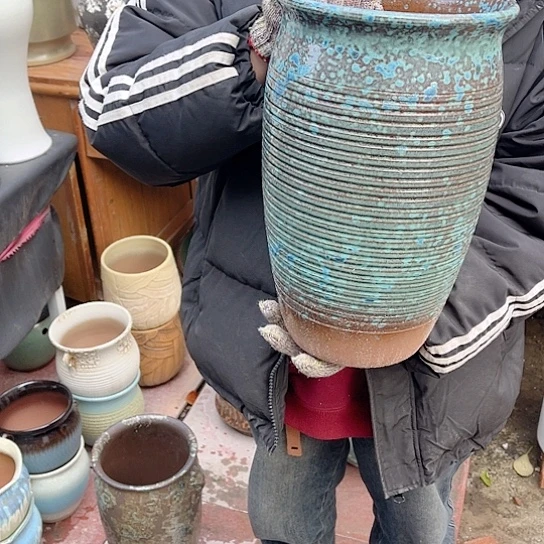 紫砂花盆高度33口径19