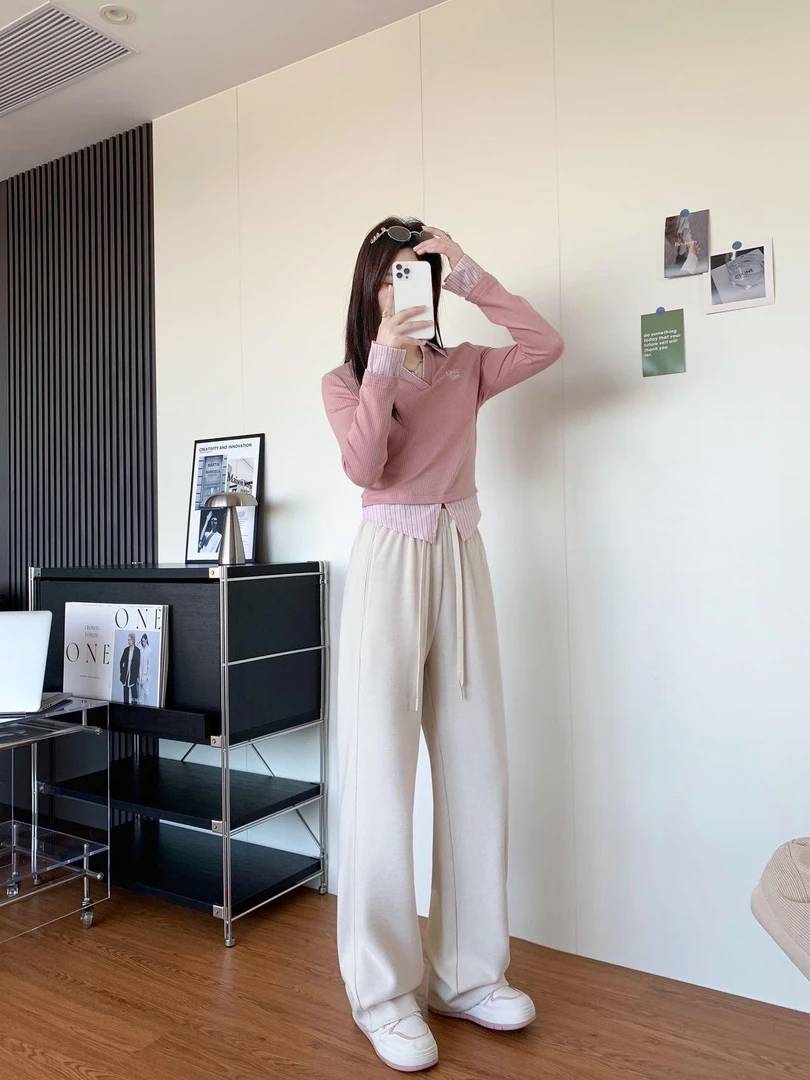 2503 春季休闲百搭韩系显瘦直筒裤