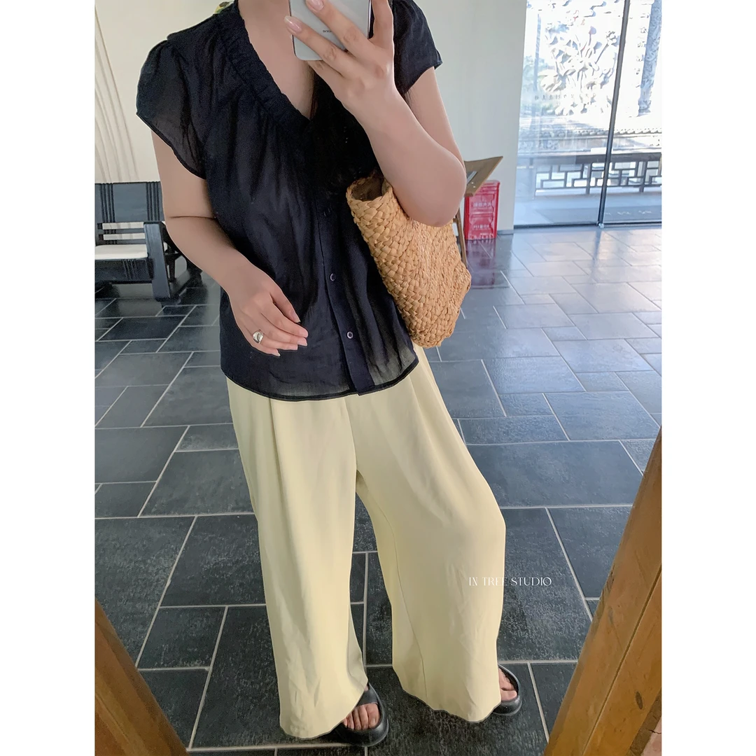 In Tree张桶桶【水水裤】松紧腰凉感显瘦休闲裤百搭街头风 ZXQ01942