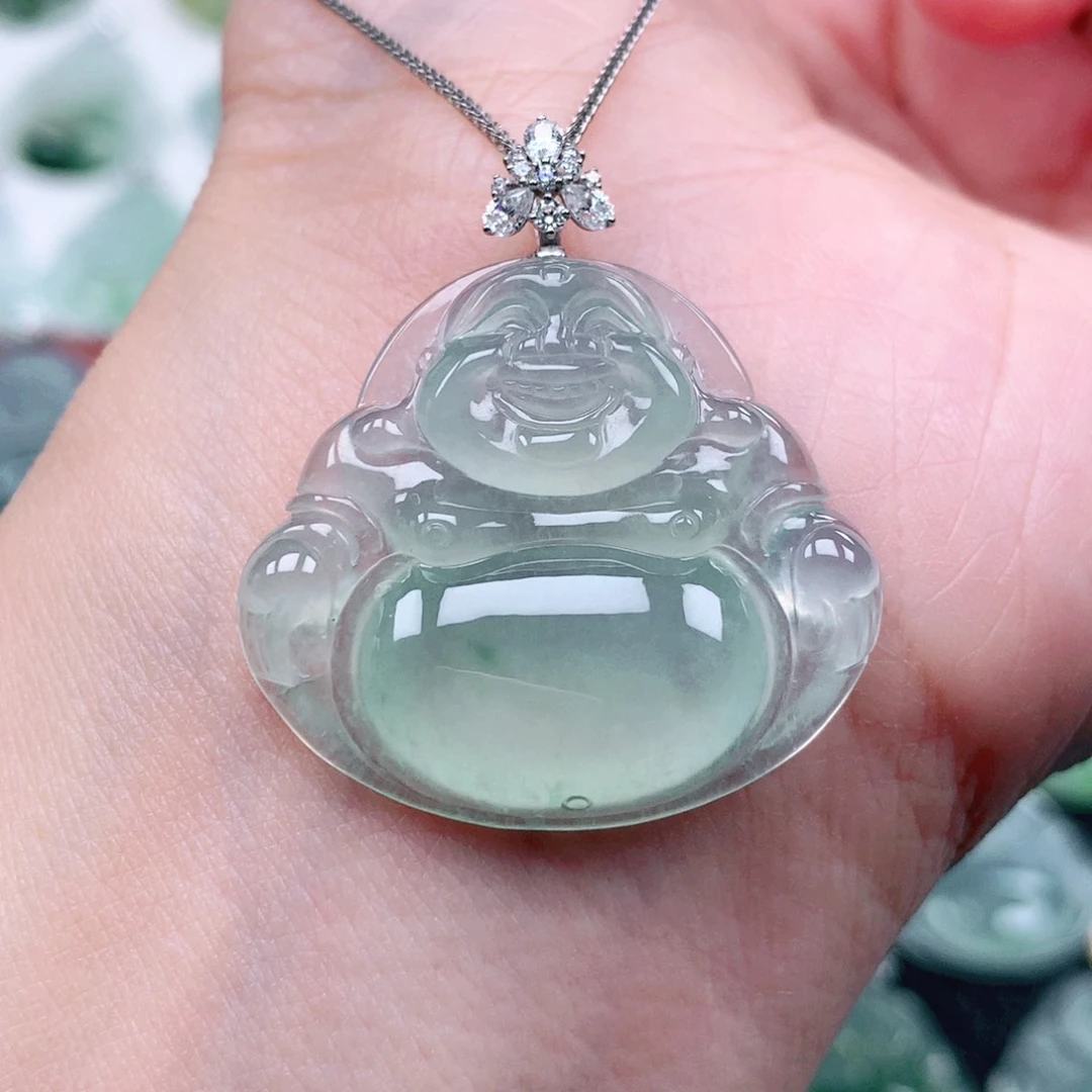 吊坠(不含链)18K金镶嵌翡翠