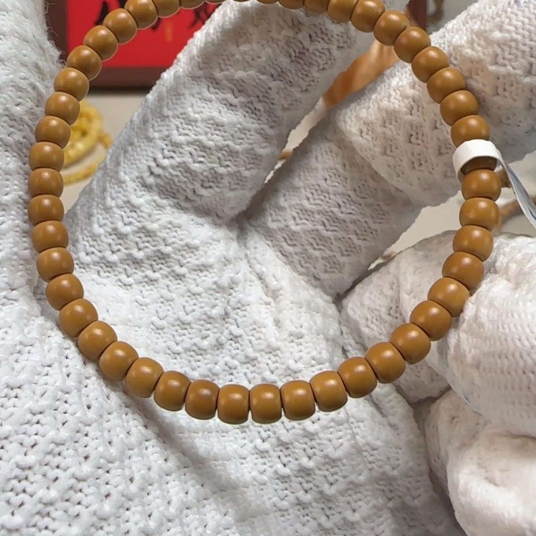 橄榄核手串『****.老挝核尖单圈5.0mm极线弧福利款